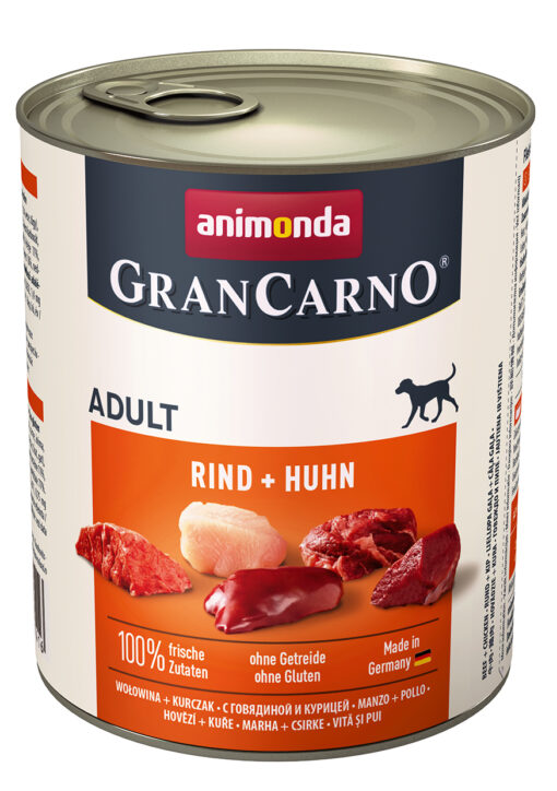 Animonda, chien GranCarno Adult avec buf  + poule 800g / VE 6