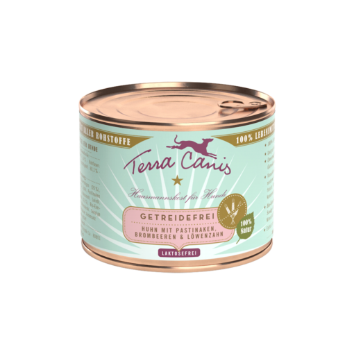 Sans céréales, Poulet avec panais, pissenlit & mûres 200g