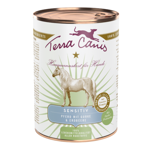 Menu sensitiv cheval avec concombre+fraise 400g