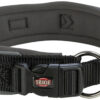 Premium collier, extra large, S-M: 33-42cm/35 mm, noir/gris