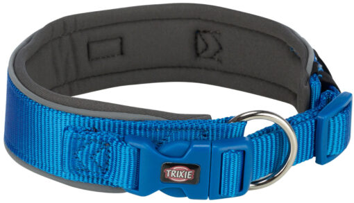 Premium Halsband, extra breit, royalblau/grafit S-M: 33-42cm/35 mm