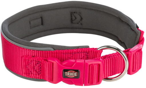 Premium collier, extra large, S-M: 33-42cm/35 mm, fushia/gri S-M: 33-42cm/35 mm