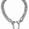 Collier semi-étrangl.double rang, 55cm