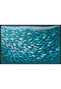 Set de table poisson, 44 × 28 cm, pétrole/bleu