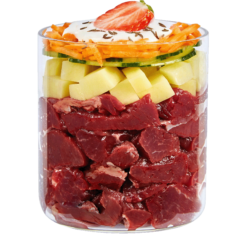 Alternative view of Menu sensitiv Pferd mit Gurke+Erdbeere