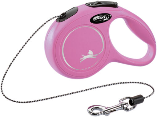 flexi New CLASSIC, laisse corde, XS: 3m, rose XS/3m