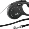 flexi New CLASSIC, laisse corde, S: 5m, noir