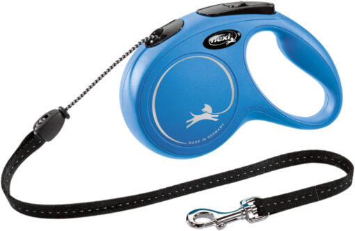 flexi New CLASSIC, laisse corde, M: 5m, bleu M: 5m