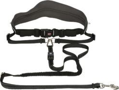 Alternative view of Bauchgurt mit Leine,breit,neoprengepolstert, schwarz/grafit