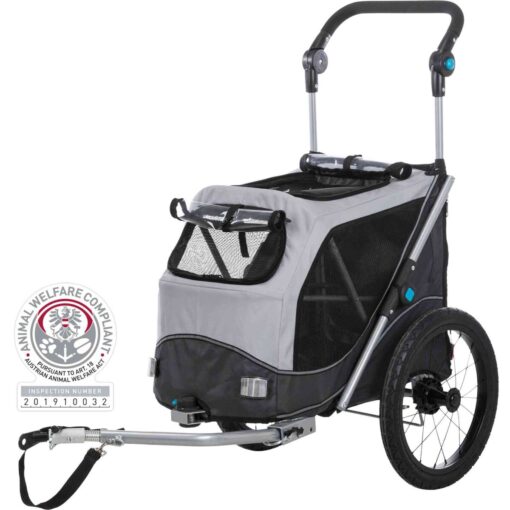Fahrrad-Anhänger, faltbar S: 58×93×74/114 cm, grau