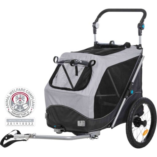 Roulotte de vélo, pliable, M: 63 × 95 × 90/132 cm, gris M: 63×95×90/132 cm, grau