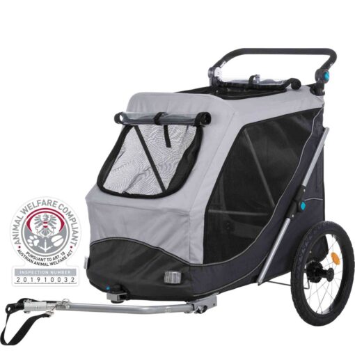 Fahrrad-Anhänger, faltbar L: 74×95×103/143 cm, grau