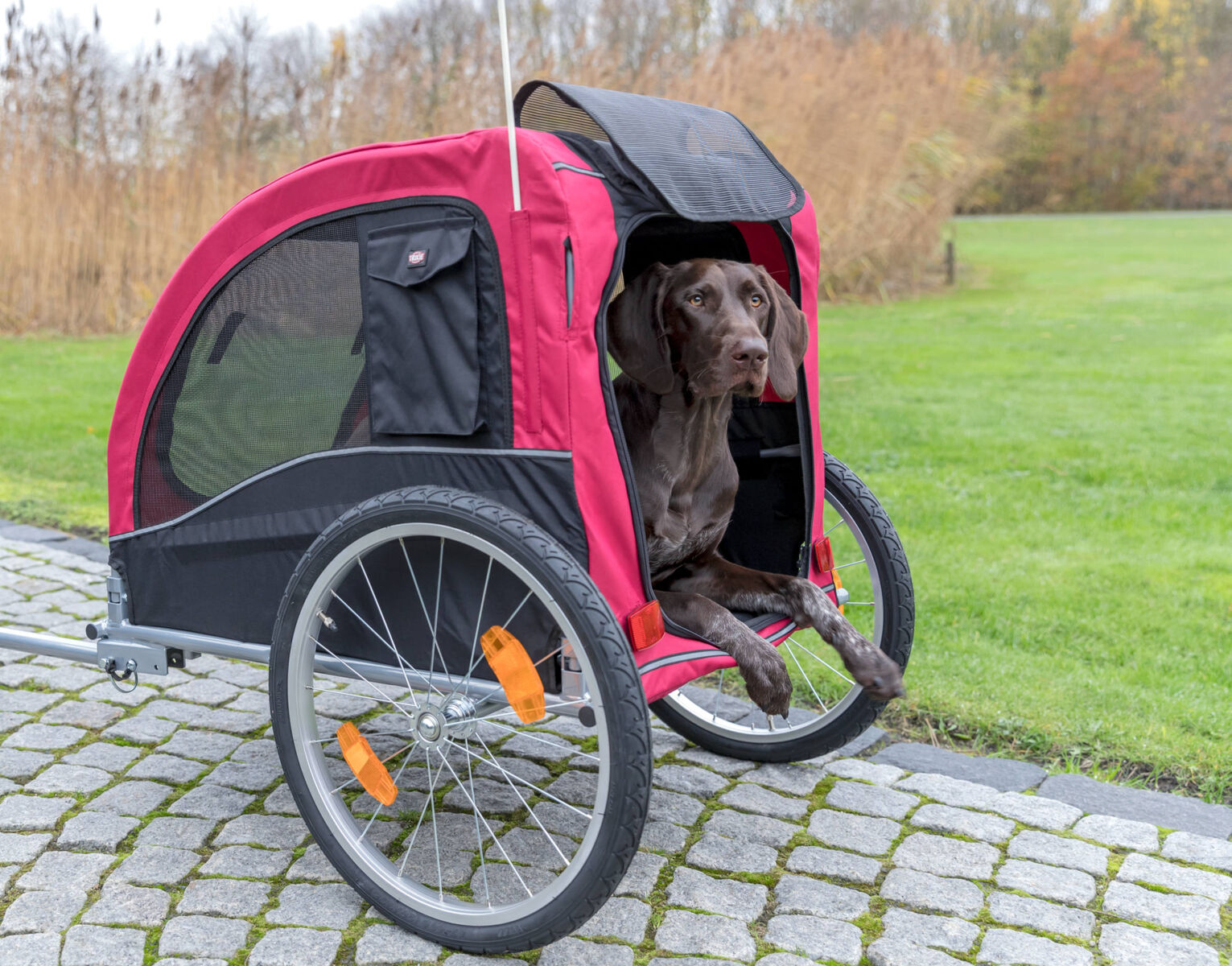 Roulotte de vélo, noir/rouge L: 75×86×80/145 cm Roulotte de vélo, noir/rouge L: 75×86×80/145 cm