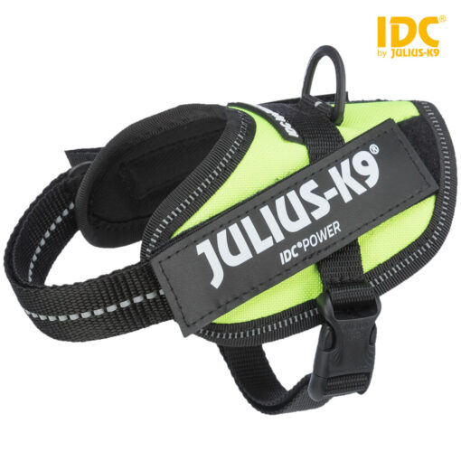 Julius-K9 IDC Geschirr, Baby 2/XS-S: 33-45cm, neongelb