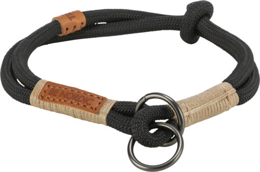BE NORDIC collier semi-étrangleur, S-M: 40cm/ø 8 mm, noir/sa S-M: 40cm/ø 8 mm