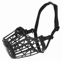 Muselières en plast.lanières en cuir noir
