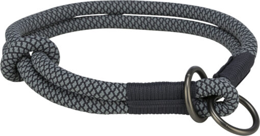 Soft Rope collier semi-étrangleur, noir/gris S: 35cm/ø 6mm