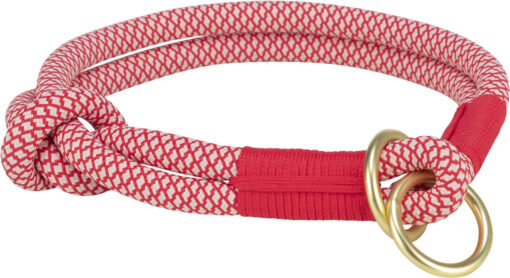 Soft Rope collier semi-étrangleur, rouge/crème S: 35cm/ø 6mm
