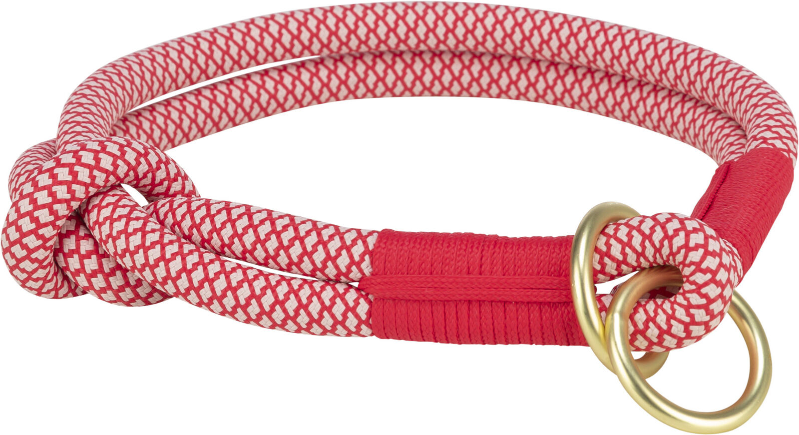 Soft Rope collier semi-étrangleur,  rouge/crème S-M: 40cm/ø 10 mm, Soft Rope collier semi-étrangleur,  rouge/crème S-M: 40cm/ø 10 mm,