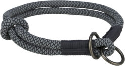 Soft Rope collier semi-étrangleur, M: 45cm/ø 10 mm, noir/gri