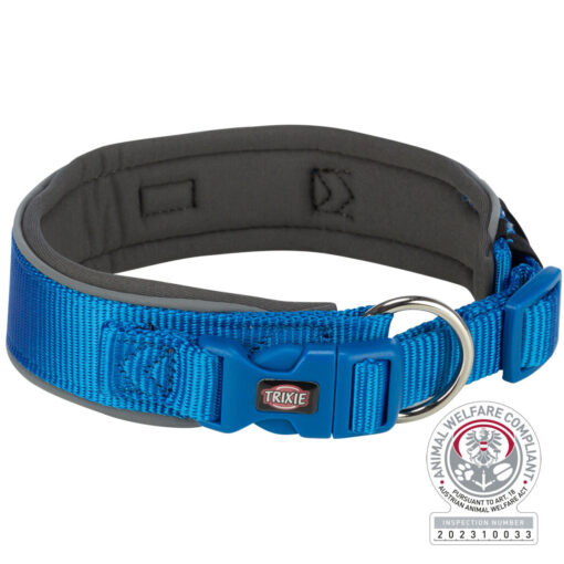 Premium Halsband, extra breit, royalblau/grafit L-XL: 53-62cm/50 mm