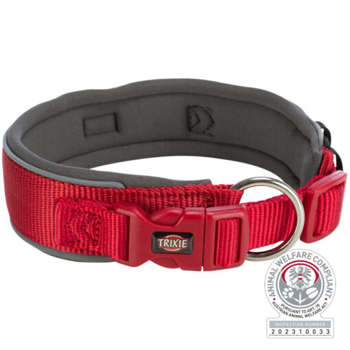 Premium Halsband, extra breit, rot/grafit L-XL: 53-62cm/50 mm