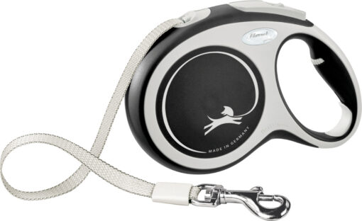 flexi New COMFORT, laisse sangle, L: 8 m, noir L: 8 m