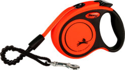 flexi XTREME, laisse sangle, XS: 3 m, noir/orange