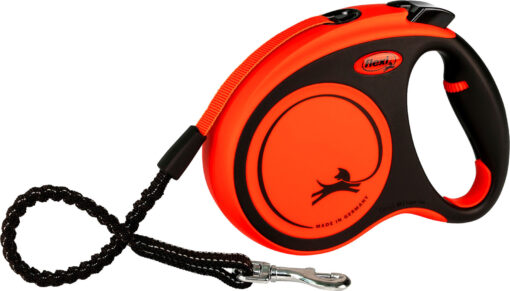 flexi XTREME, laisse sangle, M: 5 m, noir/orange M: 5 m