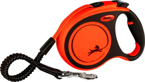 flexi XTREME, laisse sangle, L: 5 m, noir/orange L: 5 m
