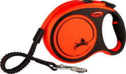 flexi XTREME, laisse sangle, L: 8 m, noir/orange