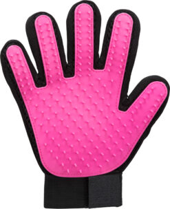 Alternative view of Gant soin du pelage, en maille/TPR, 16 × 24 cm, rose/noir