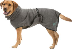 Peignoir de bain pour chien, en tissu éponge, M: 50cm, gris