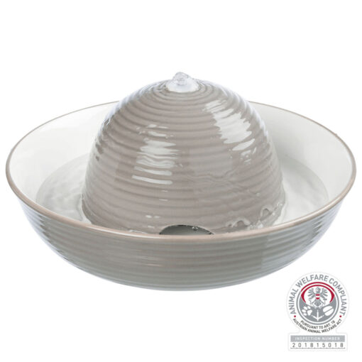 Fontaine à boire Vital Flow, céramique, 1,5 l, gris/blanc