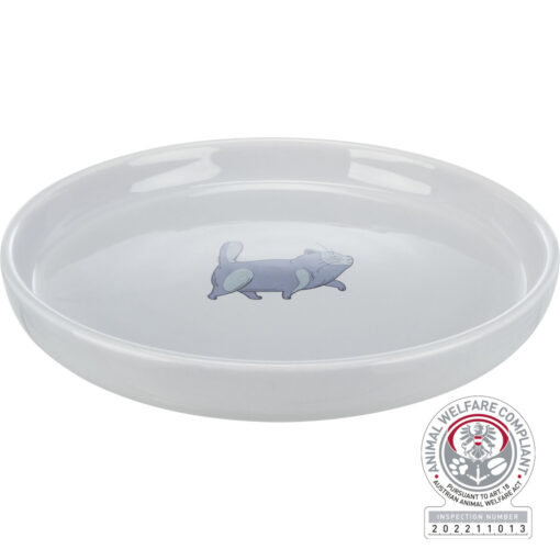 Napf, flach und breit, Katze, Keramik, 0,6 l/ø 23cm, grau