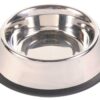 Ecuelle en acier inoxydable avec anneau en caoutchouc