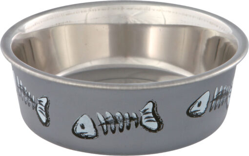 Ecuelle p.chats en acier inox, enduit plast., 0.3l ø12cm