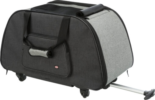 Sac à roulettes,nylon,34×43×67cm,noir/gris