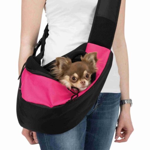 Fronttasche Sling, pink/schwarz 50×25×18cm