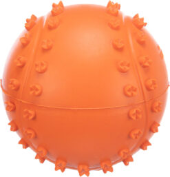 Ball, Naturgummi, mit Quietscher, orange
