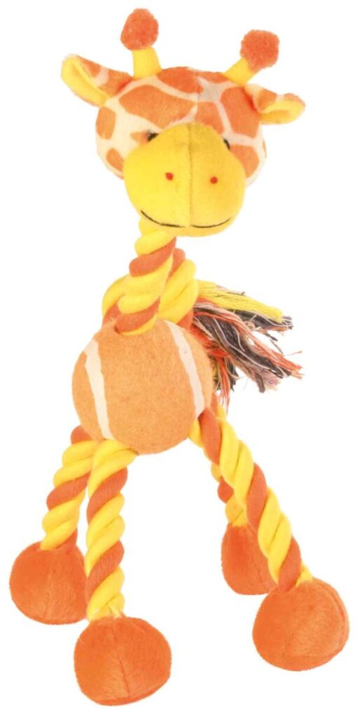 Tier mit Tau & Tennisball, Plüsch, 28cm nur per VE 3Stk.