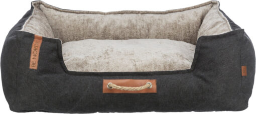 BE NORDIC Bett Föhr, eckig, schwarz/sand 60×50cm