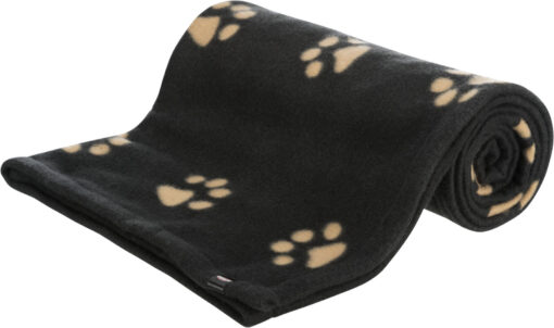 Couverture en fibre pol. "Barney" noir av.pat. 1.5x1m