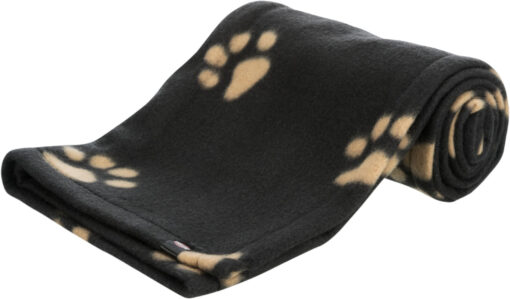 Fleecedecke "Beany",schw. m.gr. Knochen 1x0.7m
