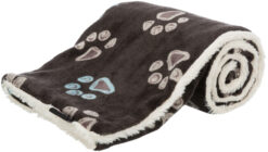 Alternative view of Couverture Jimmy, en peluche douce, 100×70cm, taupe/beige