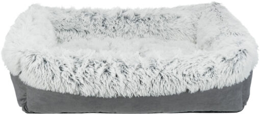 Bett Harvey, eckig 60×50cm, grau/weiss-schwarz
