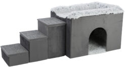 Alternative view of Höhle Harvey mit Treppe, 119×47×50cm, grau/weiss-schwarz