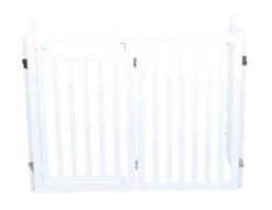 Alternative view of Hunde-Absperrgitter, 4-teilig, mit kleiner Tür, 60-160×81cm,