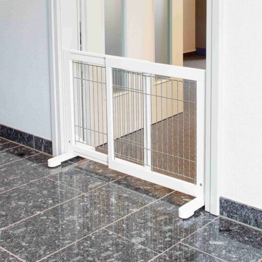 Barrière pour chiens, 65-108x61x31cm, blanc