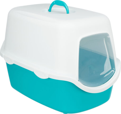 Bac à litière Vico, turquoise/crème 40x40x56cm
